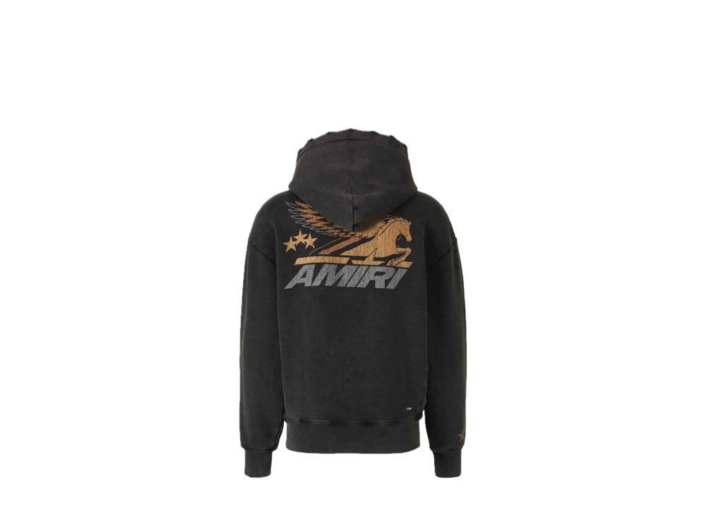 Amiri Vintage Pegasus Oversized Hoodie Black
