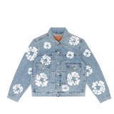 Denim Tears Type-2 All Over Wreath Trucker Jacket Light Wash - 802-0003-30