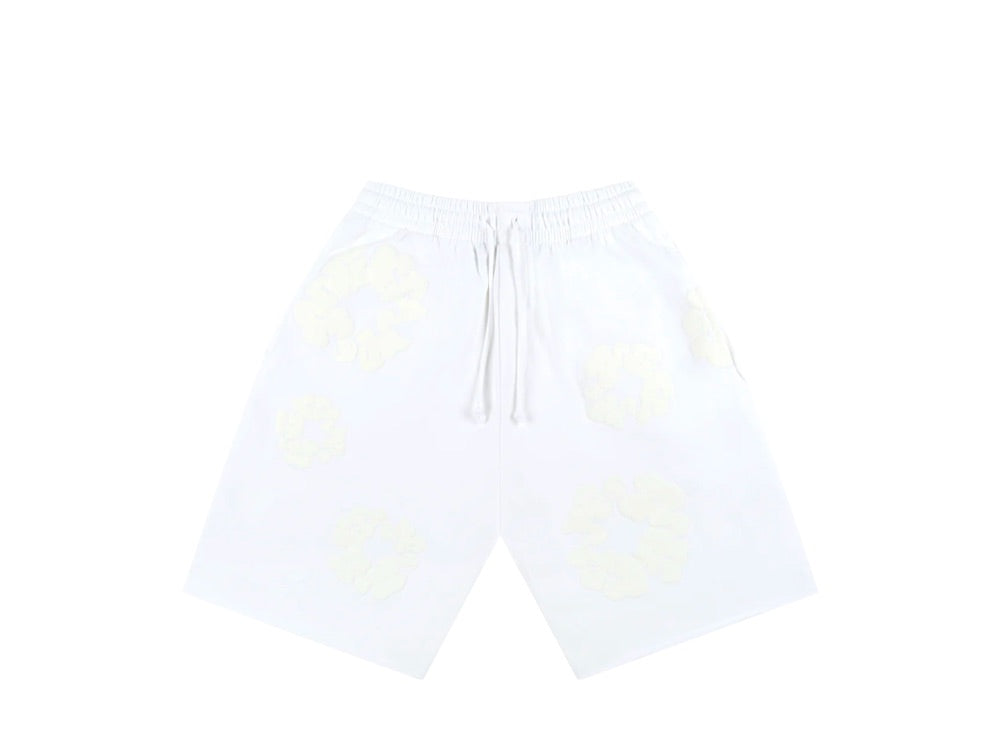 Denim Tears Mono Cotton Wreath Shorts White - SS24CR007