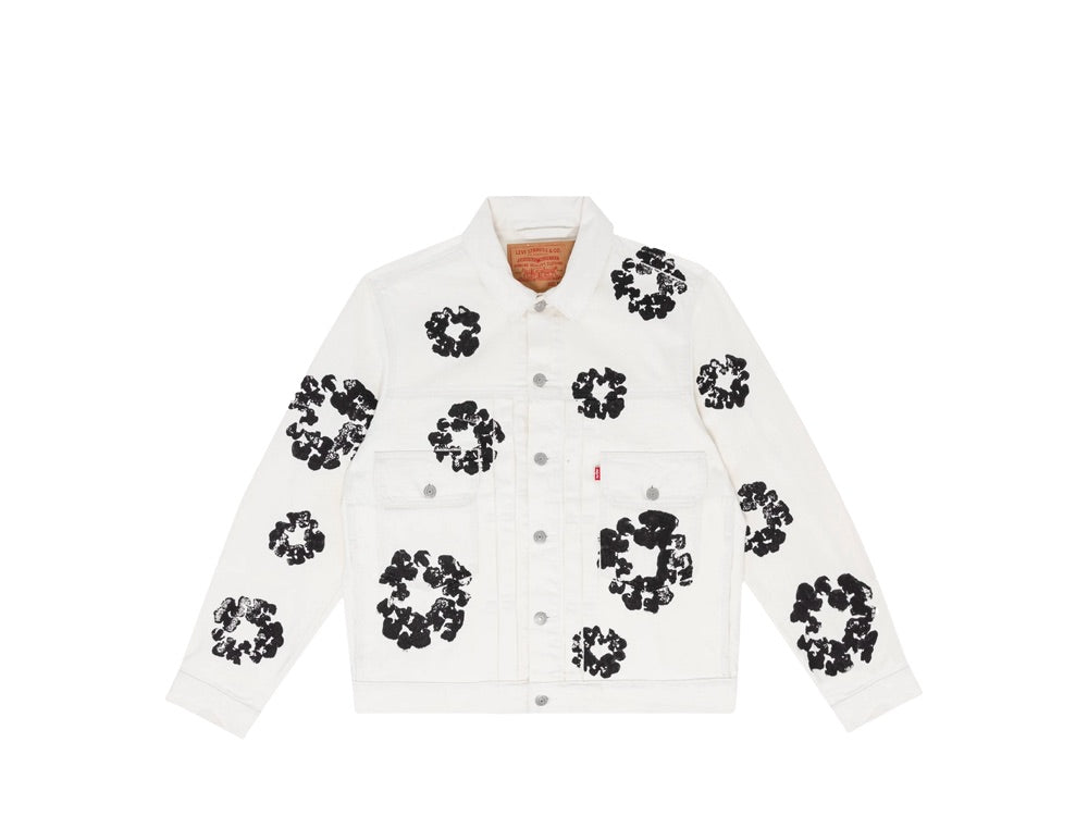 Denim Tears Type-2 All Over Wreath Trucker Jacket White - 802-0007-30