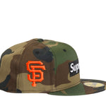 Supreme MLB Teams San Francisco Box Logo New Era 59Fifty Fitted Cap Woodland Camo - SS24H85F-CMO