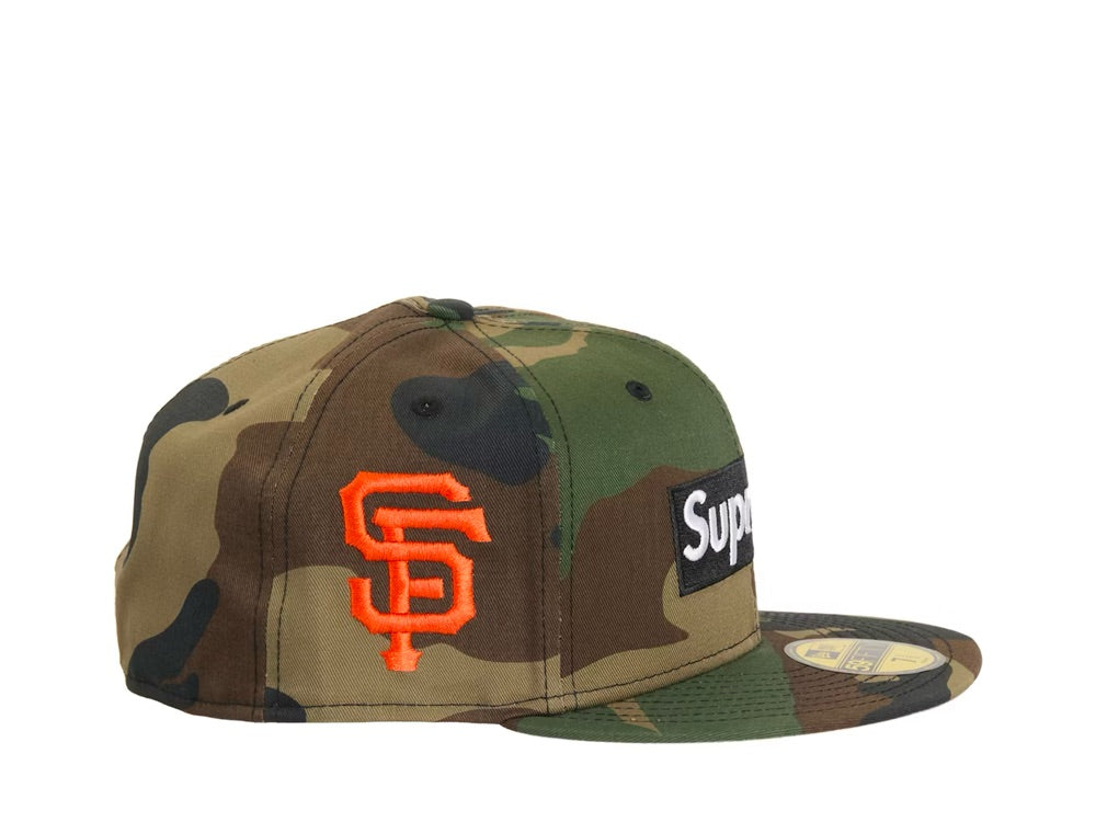 Supreme MLB Teams San Francisco Box Logo New Era 59Fifty Fitted Cap Woodland Camo - SS24H85F-CMO