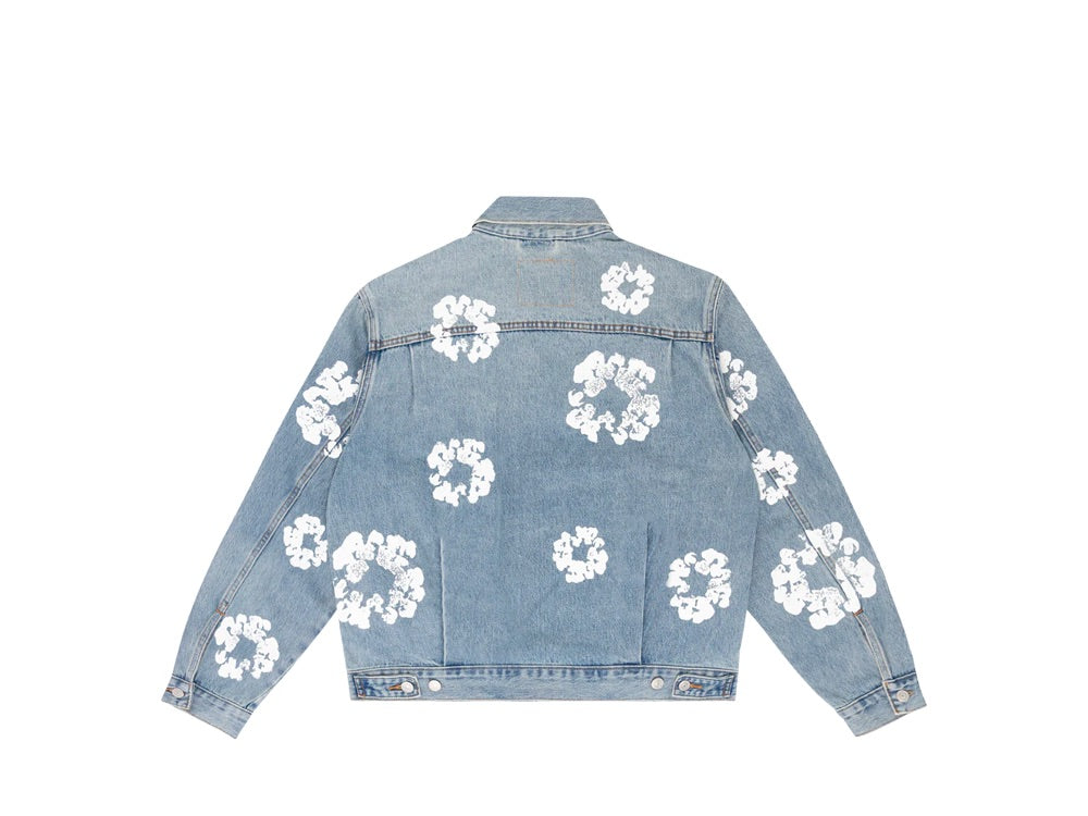 Denim Tears Type-2 All Over Wreath Trucker Jacket Light Wash - 802-0003-30