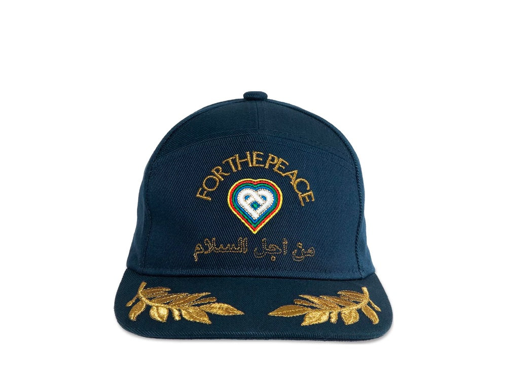 Casablanca For The Peace Embroidered Cap Navy - AF23-HAT-008-02