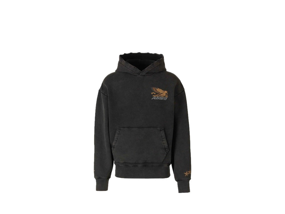 AMIRI アミリ / Vintage Pegasus Hoodie AMIRI: Black Vintage Wash Pegasus Oversized Hoodie | SSENSE