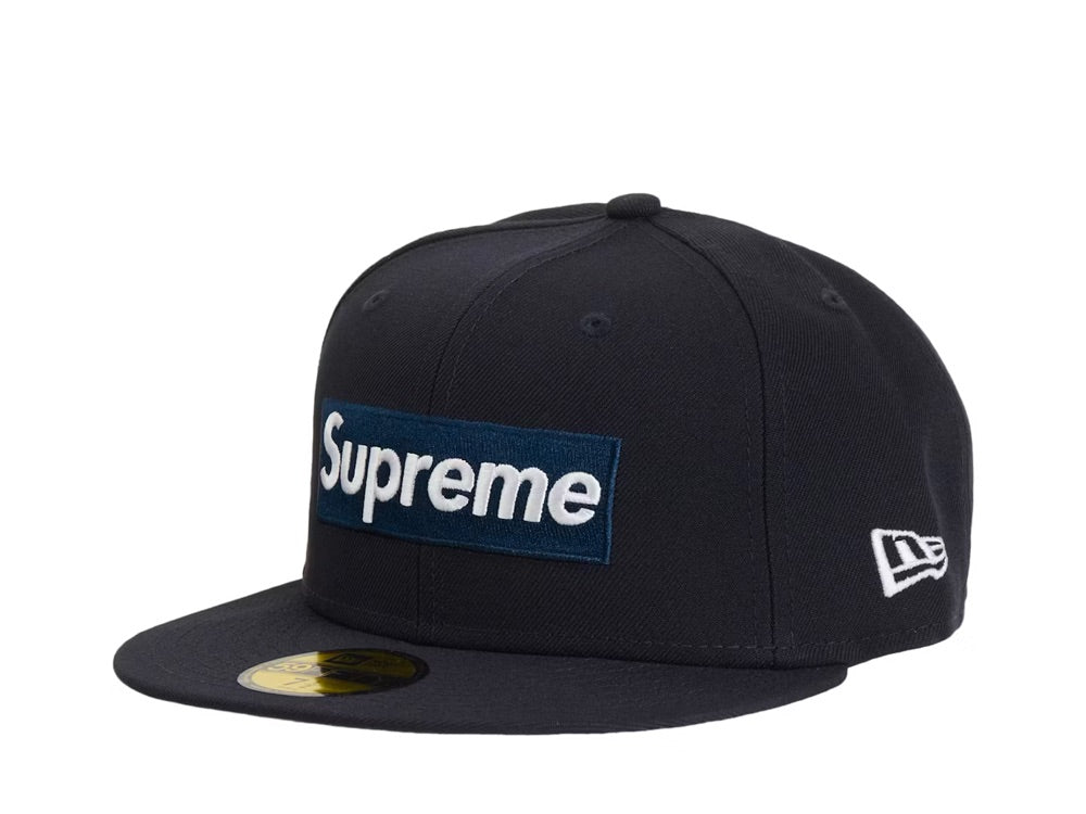 Supreme MLB Teams New York Box Logo New Era 59Fifty Fitted Cap Navy - SS24H85C-NVY