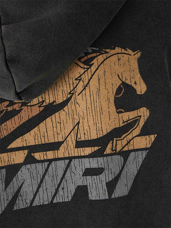 Amiri Vintage Pegasus Oversized Hoodie Black