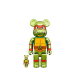 Bearbrick x Teenage Mutant Ninja Turtles Raphael Chrome 100% & 400% Set