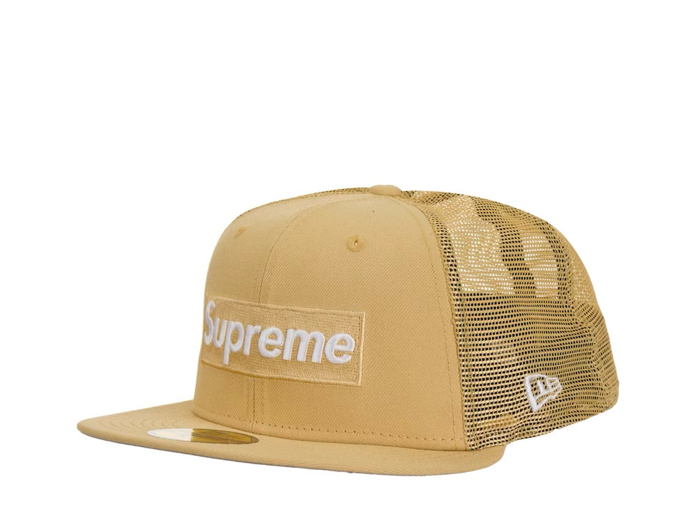 Supreme Box Logo Mesh Back New Era Cap (SS24) Light Gold - SS24H14-GLD