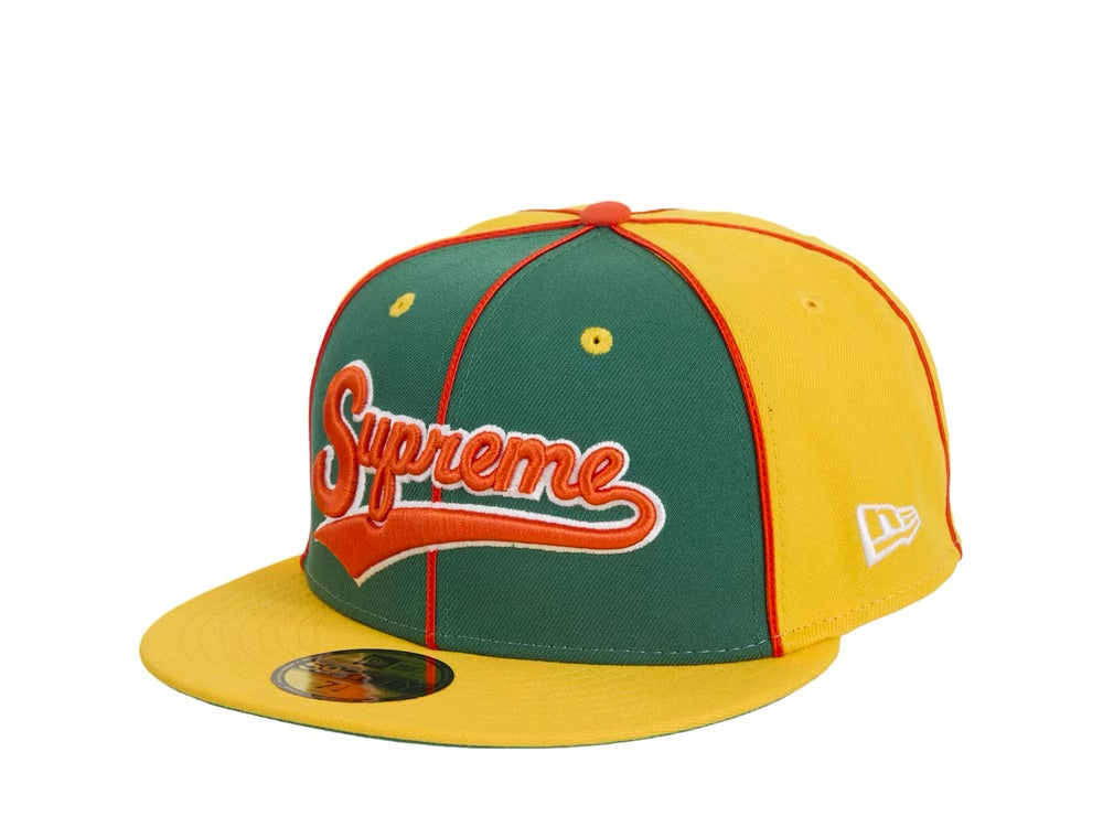Supreme x New Era Piping Script Logo Cap Yellow