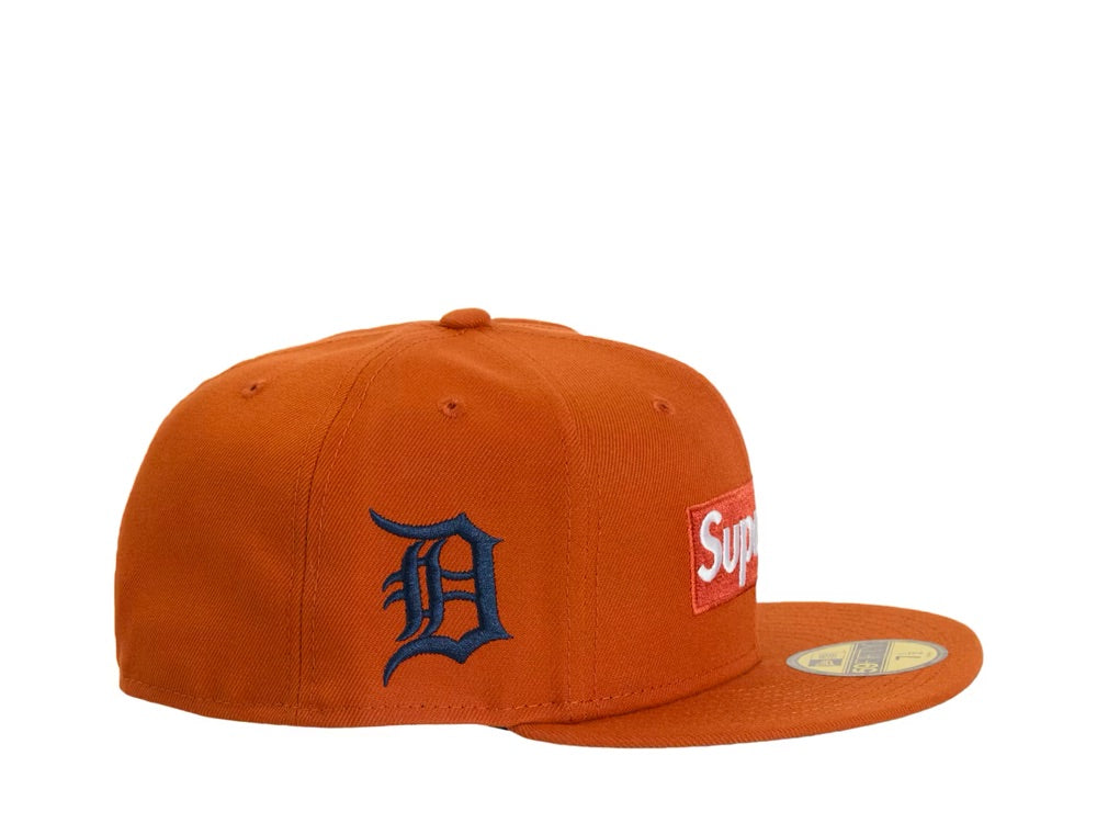 Supreme MLB Teams Detroit Box Logo New Era 59Fifty Fitted Cap Burnt Orange - SS24H85D-BRN