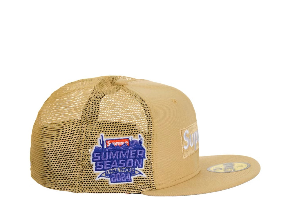 Supreme Box Logo Mesh Back New Era Cap (SS24) Light Gold - SS24H14-GLD