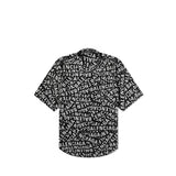 Balenciaga All Over Logo Short Sleeve Shirt Black