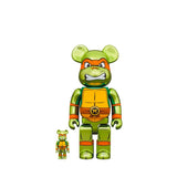 Bearbrick x Teenage Mutant Ninja Turtles Michelangelo Chrome 100% & 400% Set