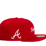 Supreme MLB Teams Atlanta Box Logo New Era 59Fifty Fitted Cap Red - SS24H85E-RED