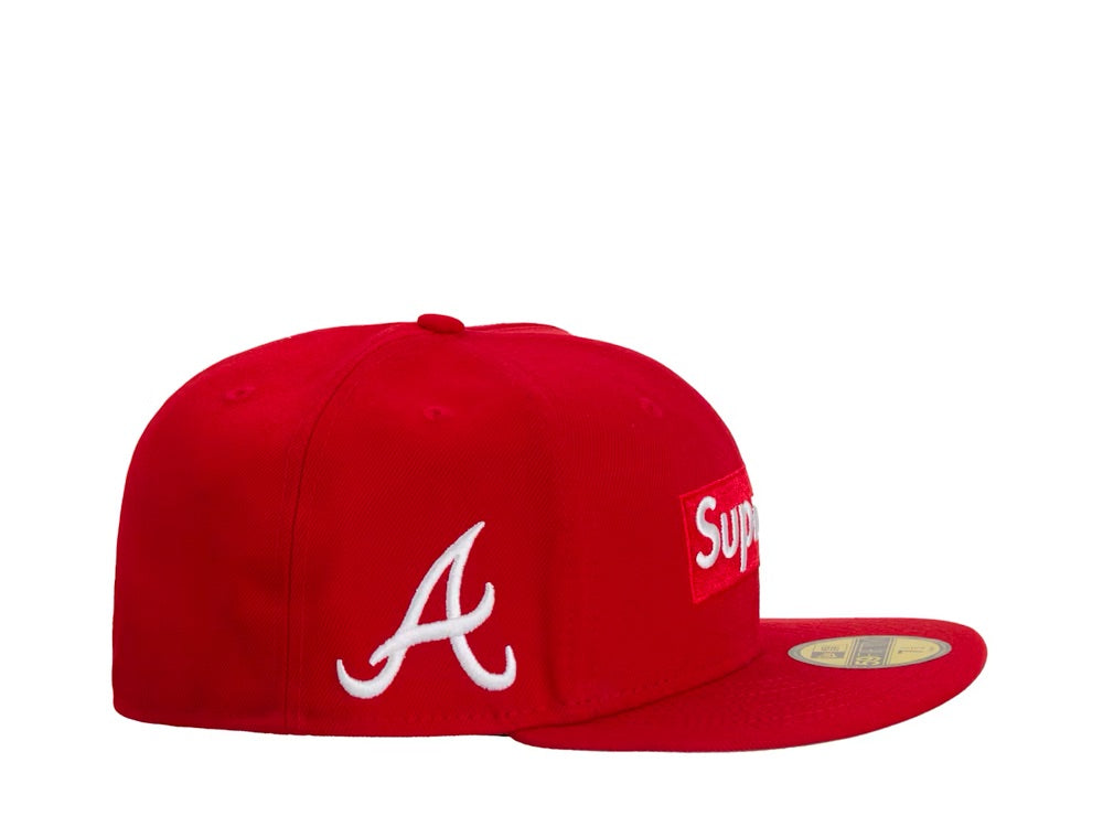 Supreme MLB Teams Atlanta Box Logo New Era 59Fifty Fitted Cap Red - SS24H85E-RED