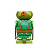 Bearbrick x Teenage Mutant Ninja Turtles Michelangelo Chrome 100% & 400% Set