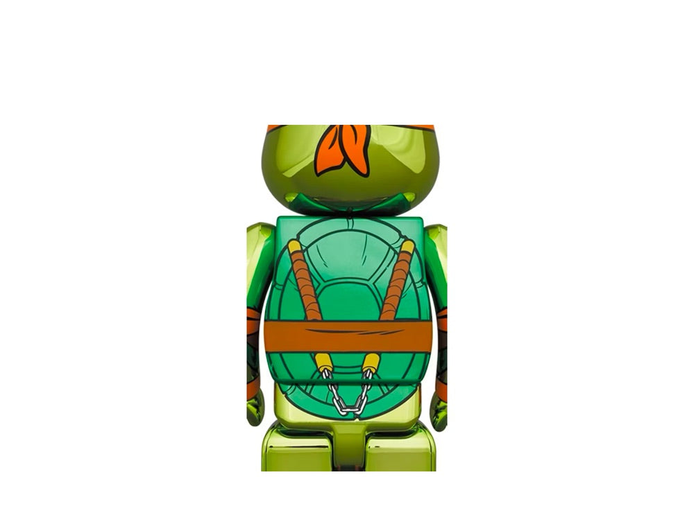 Bearbrick x Teenage Mutant Ninja Turtles Michelangelo Chrome 100% & 400% Set