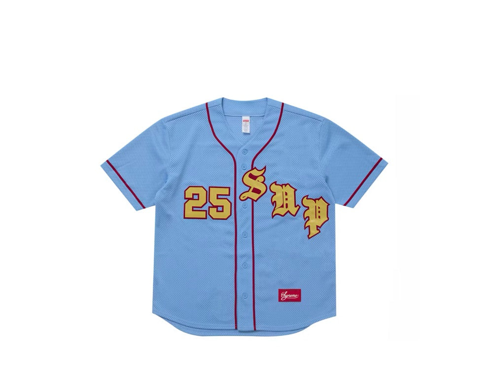 Supreme Old English Baseball Jersey Light Blue - SS25KN10-LTBLUE