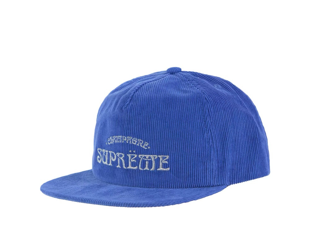 Supreme Champagne Corduroy 5-Panel Cap Blue - SS24H66-BLU