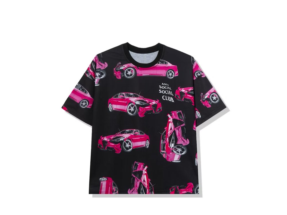 Anti Social Social Club 3AM On Melrose All Over Tee Black/Pink-N/A