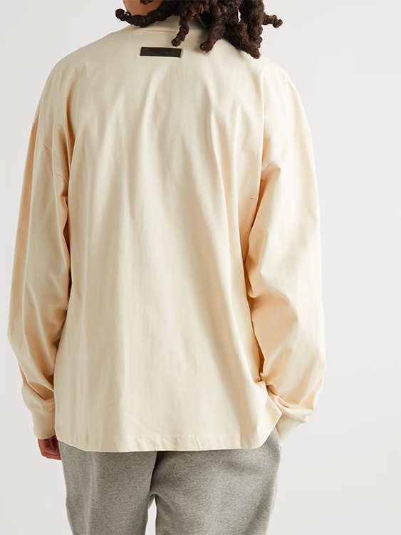 Fear of God Essentials Long Sleeve T-shirt Egg Shell-N/A