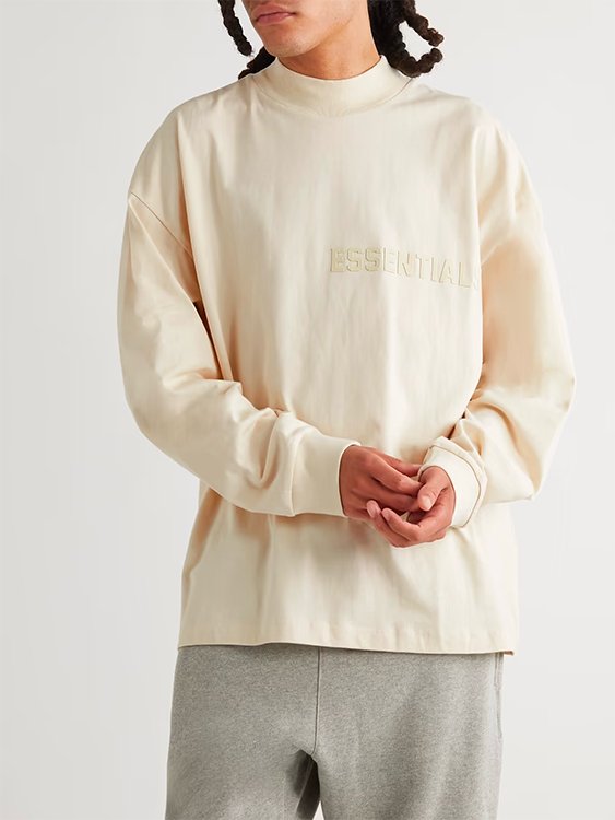 Fear of God Essentials Long Sleeve T-shirt Egg Shell-N/A