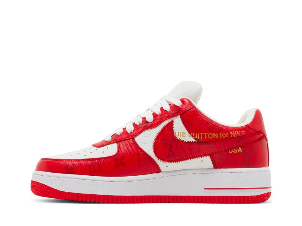 Louis Vuitton Nike Air Force 1 Low By Virgil Abloh - White Red-