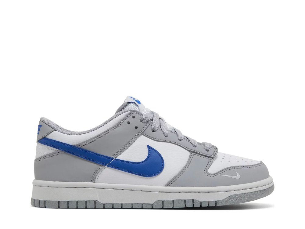 Nike Dunk Low Mini Swoosh Wolf Grey Game Royal (GS)-FN3878-001