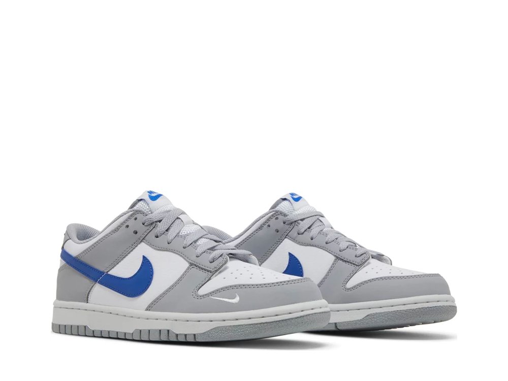 Nike Dunk Low Mini Swoosh Wolf Grey Game Royal (GS)-FN3878-001