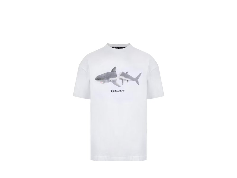 Palm Angels Shark T-Shirt White-PMAA001S22JER0110110