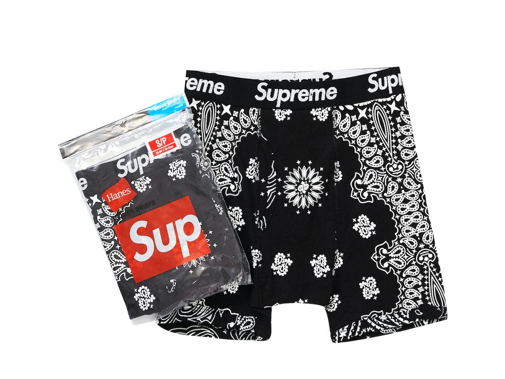 Supreme Hanes Bandana Boxer Briefs (2 Pack) Black-N/A