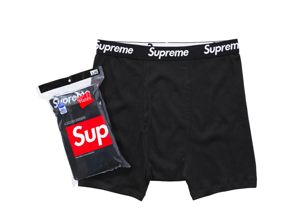 Supreme Hanes Boxer Briefs (4 Pack) Black-N/A