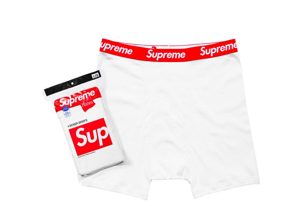 Supreme Hanes Boxer Briefs (4 Pack) White-N/A