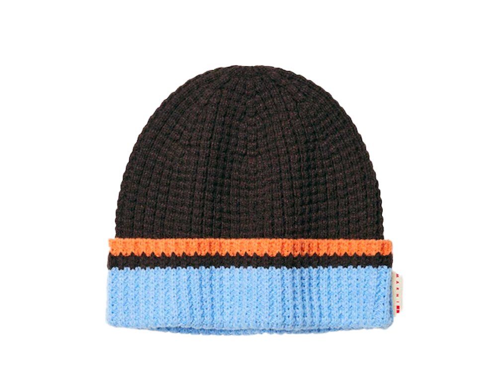 Uniqlo Marni Knitted Beanie Brown Blue-